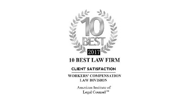American Institure of Legal Counsel 10 Best Law Firm 2017