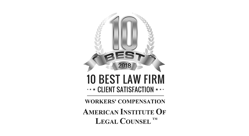 American Institute of Legal Counsel 10 Best Law Firm 2018
