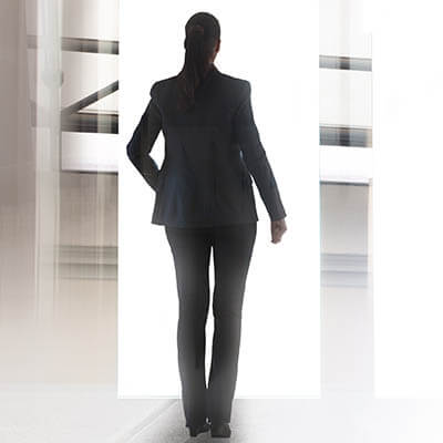 Silhouette of a woman lawyer