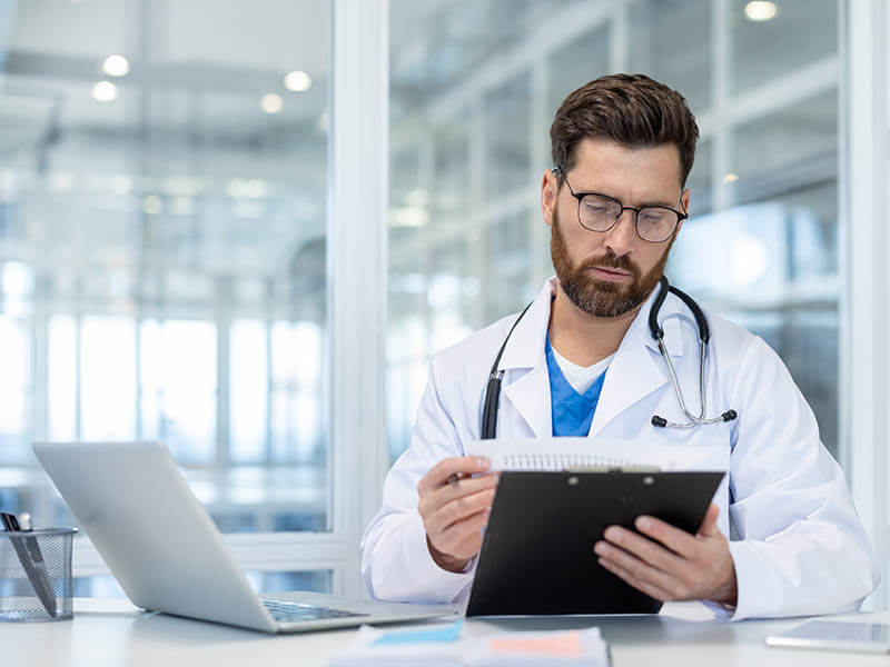 Physician evaluating services rendered to an injured worker in a workers' compensation case.