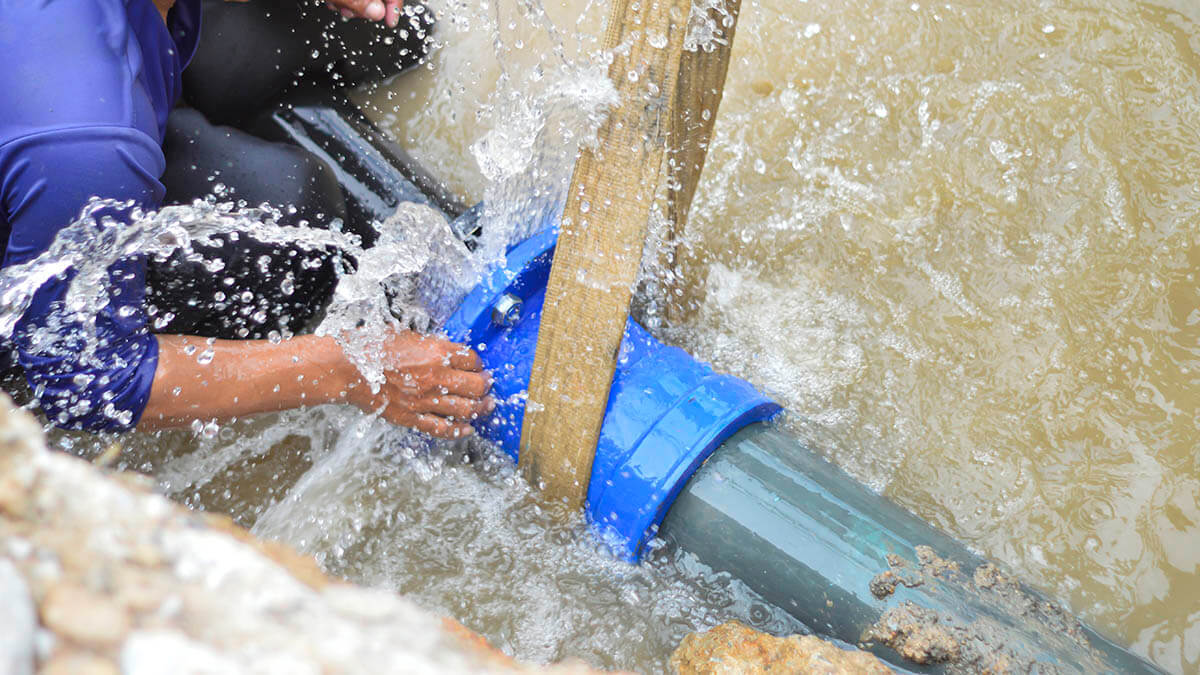 Construction defect claim for ruptured water main